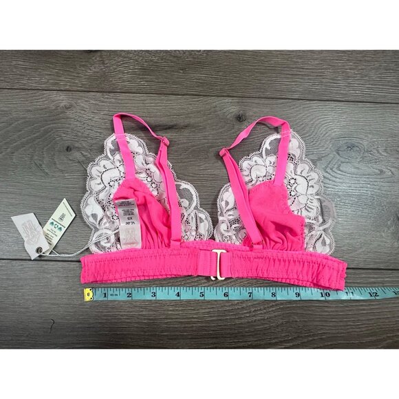 We Are HAH Bralette Free People On the Double Bubblegum Pink Lace NWT XS - Picture 5 of 8